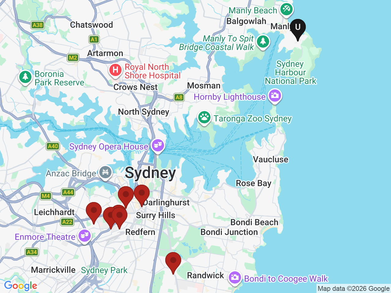 Map of UniLodge homes near International College of Management