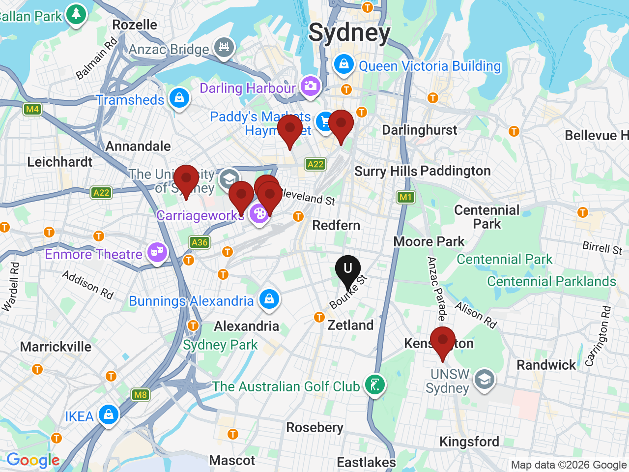 Map of UniLodge homes near Taylors College