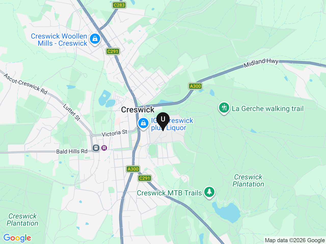 Map of UniLodge homes near University of Melbourne - Creswick Campus (Melbourne)