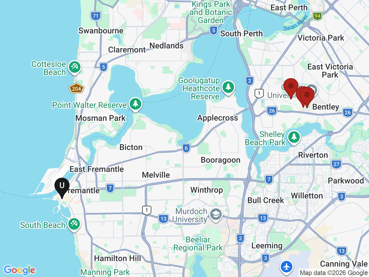 Map of UniLodge homes near University of Notre Dame