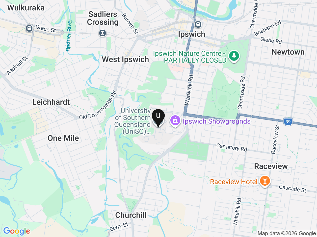 Map of UniLodge homes near University of Southern Queensland - UniSQ Ipswich Campus