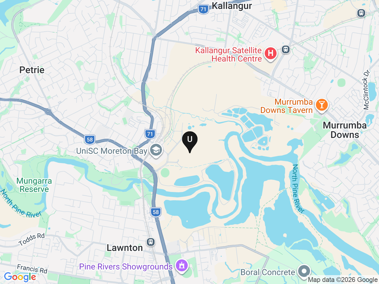 Map of UniLodge homes near University of the Sunshine Coast (UniSC) Moreton Bay Campus