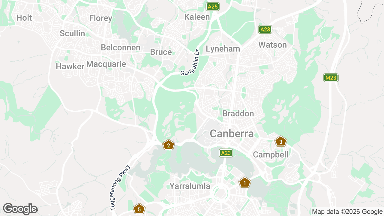 Map of Canberra