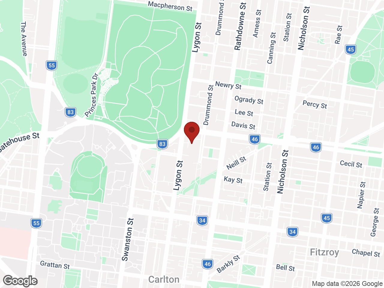 Map showing Student Living 570 Lygon, Carlton