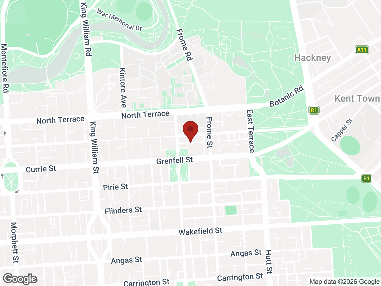 Map showing Student Living - Bent Street, Adelaide