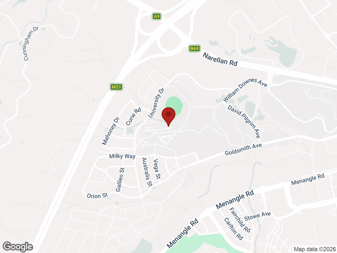 Map showing Western Sydney University Campbelltown Village, Campbelltown
