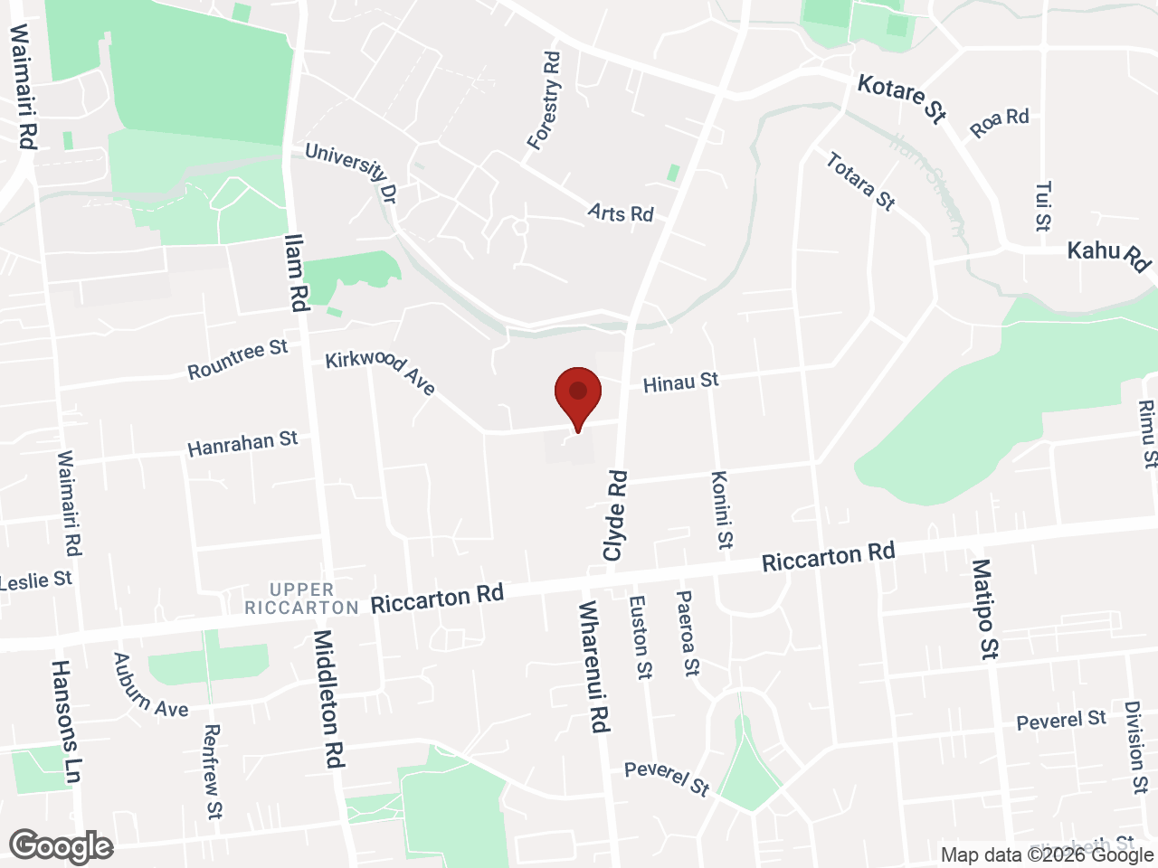 Map showing Campus Houses, Christchurch