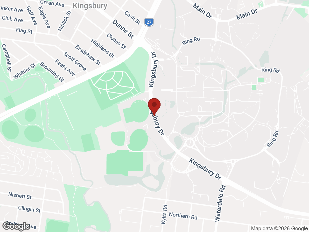 Map showing La Trobe University - Chisholm College, Bundoora