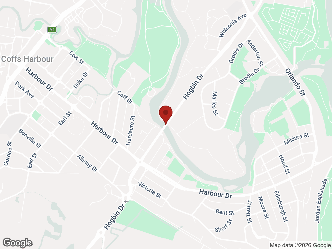 Map showing UniLodge SCU Coffs Harbour, Coffs Harbour