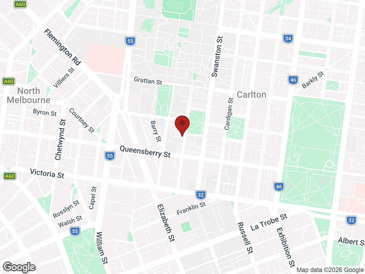 Map showing Student Living D1, Carlton