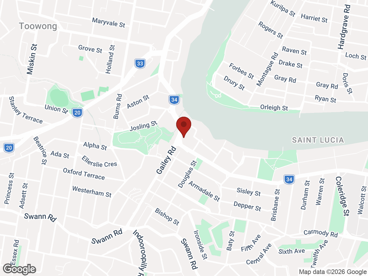 Map showing Student Living - Gailey, St Lucia