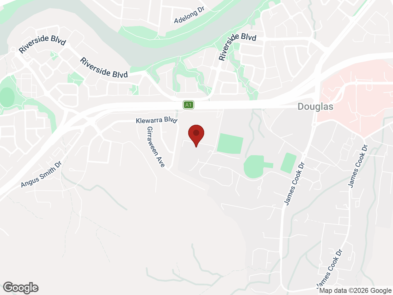 Map showing UniLodge JCU Halls of Residences - George Roberts Hall, Douglas