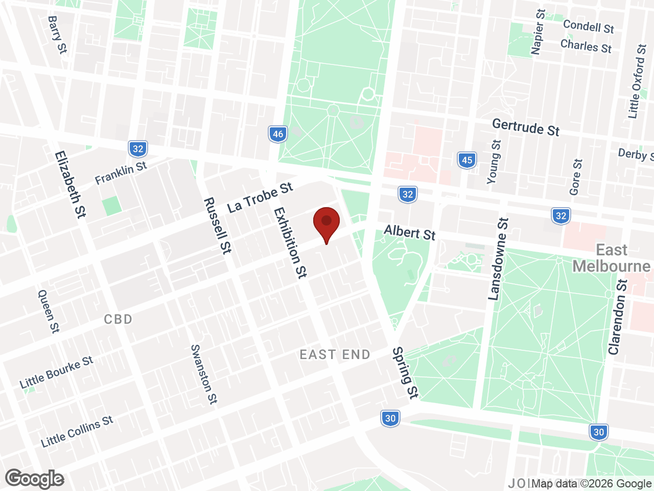 Map showing Student Living On Lonsdale, Melbourne CBD