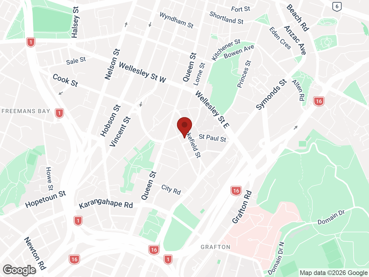 Map showing Mayoral Drive Student Accommodation, Auckland CBD