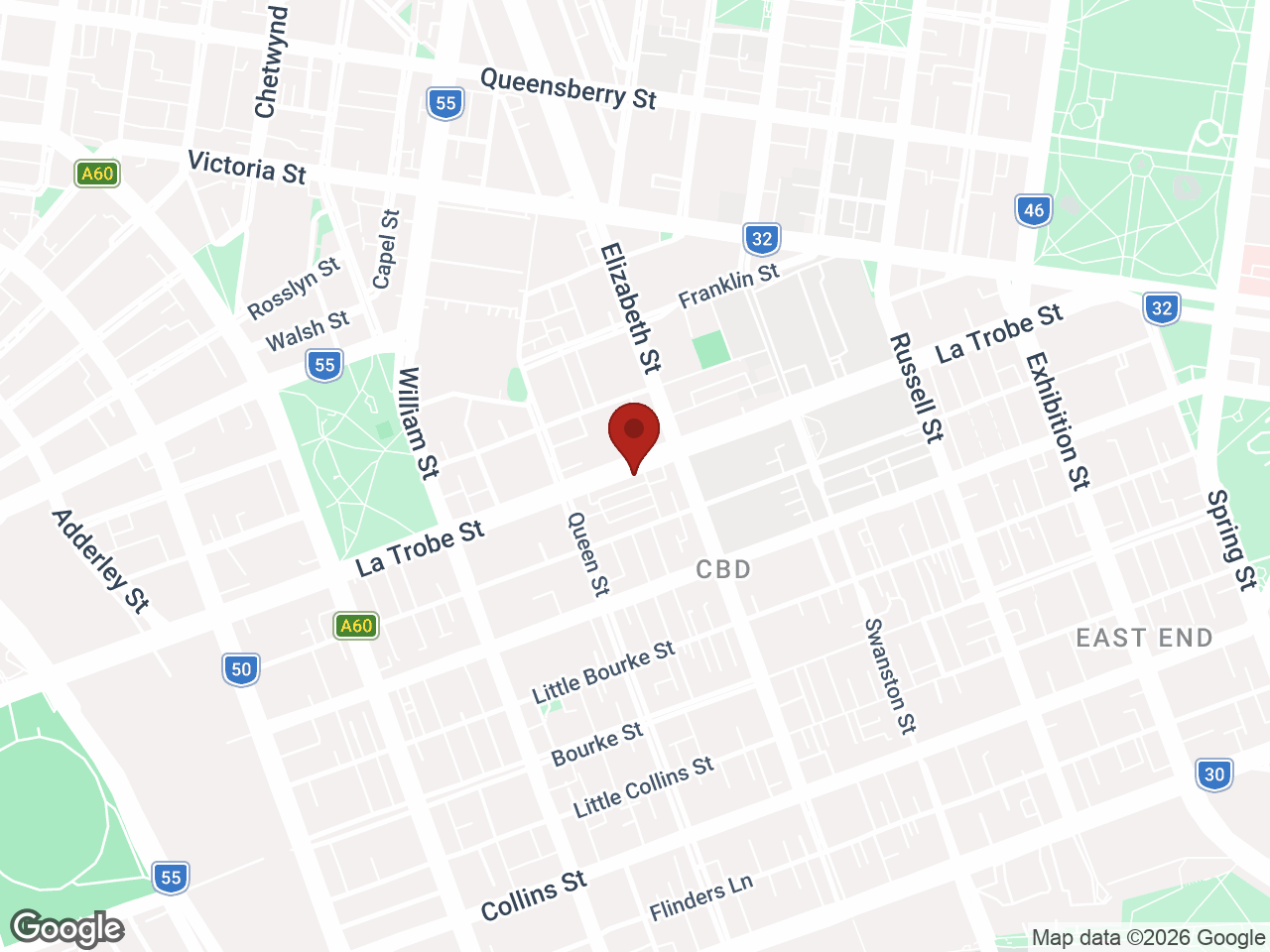 Map showing UniLodge Melbourne Central, Melbourne CBD