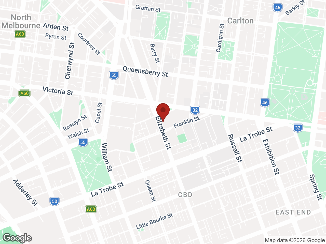Map showing UniLodge Melbourne City, Melbourne CBD