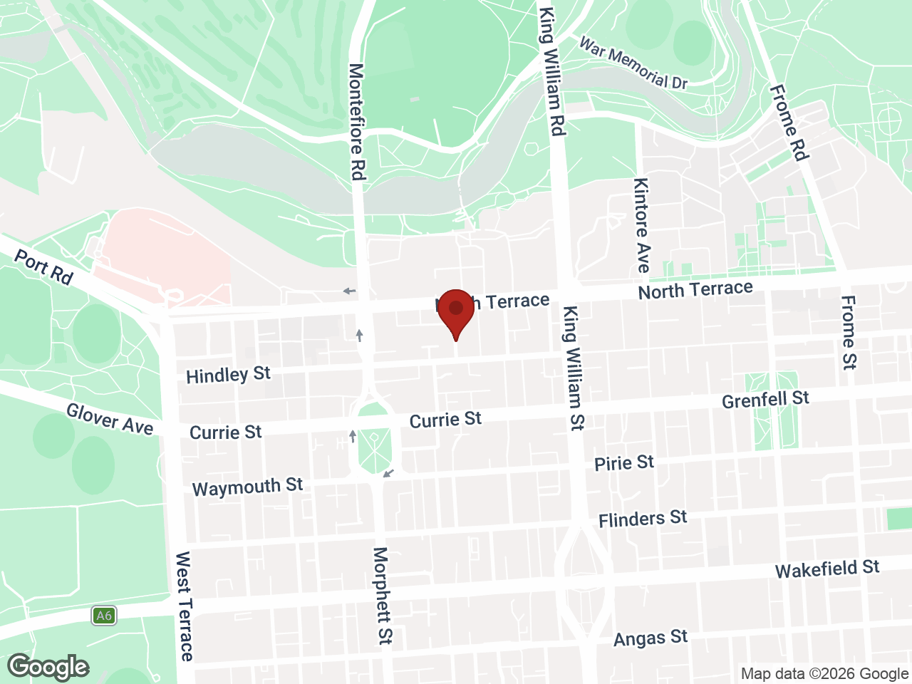 Map showing UniLodge Metro Adelaide, Adelaide CBD