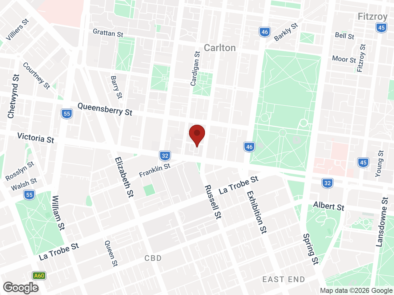 Map showing Student Living On Campus, Carlton