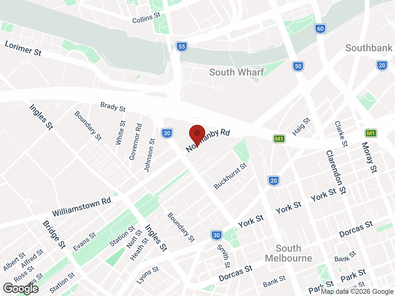 Map showing The Archive, Southbank