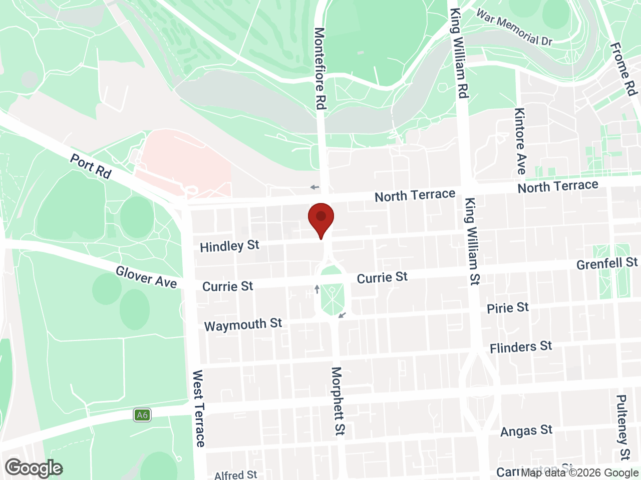 Map showing Student Living - Thomas House, Adelaide