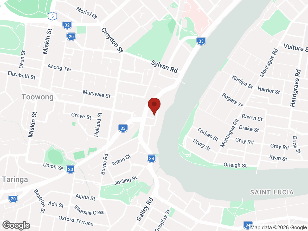Map showing UniLodge Toowong, Toowong