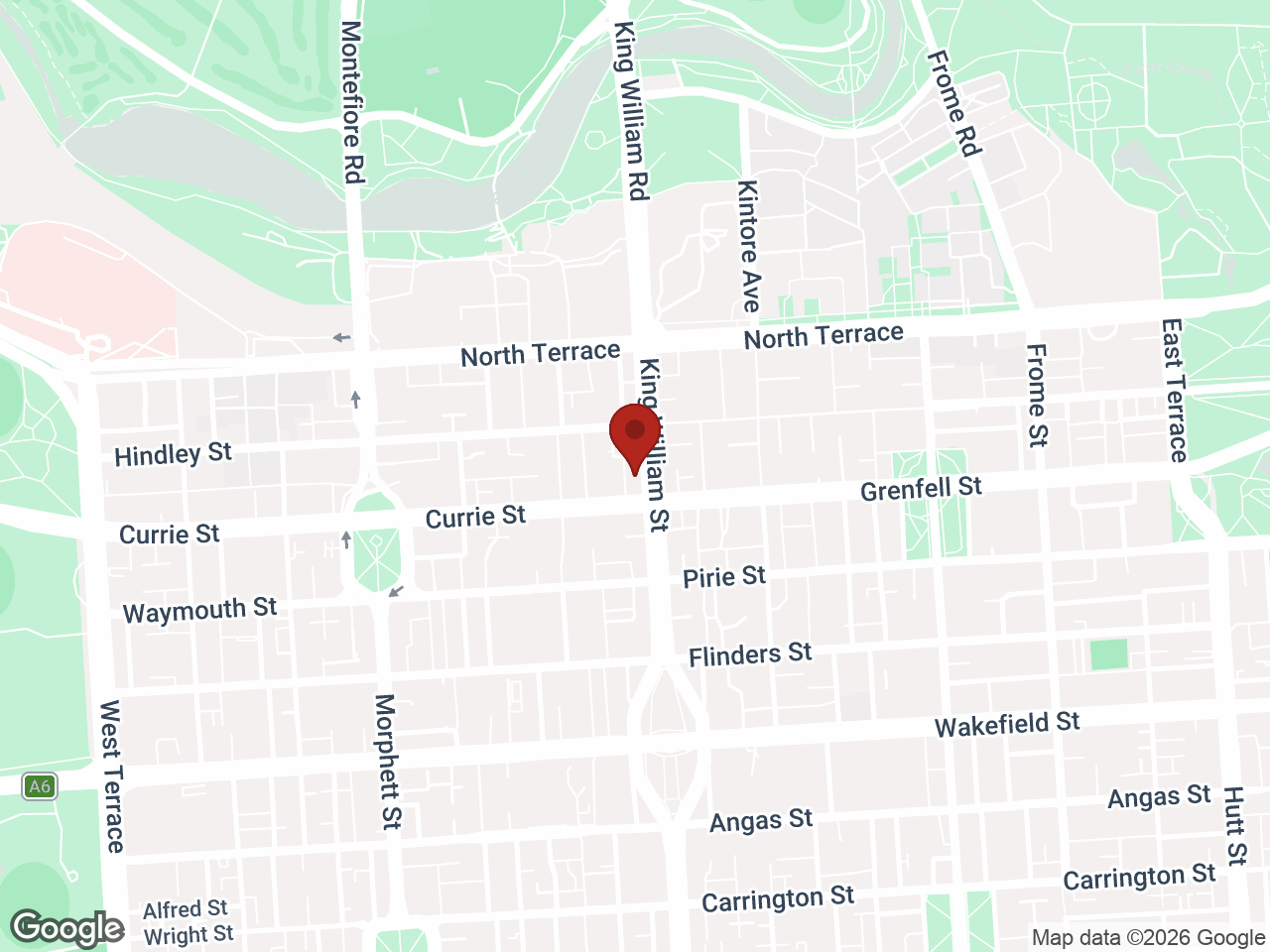 Map showing Student Living - Tower Apartments, Adelaide