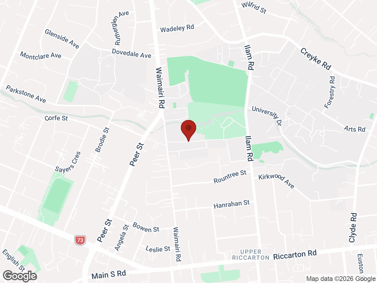 Map showing Tupuārangi, Christchurch