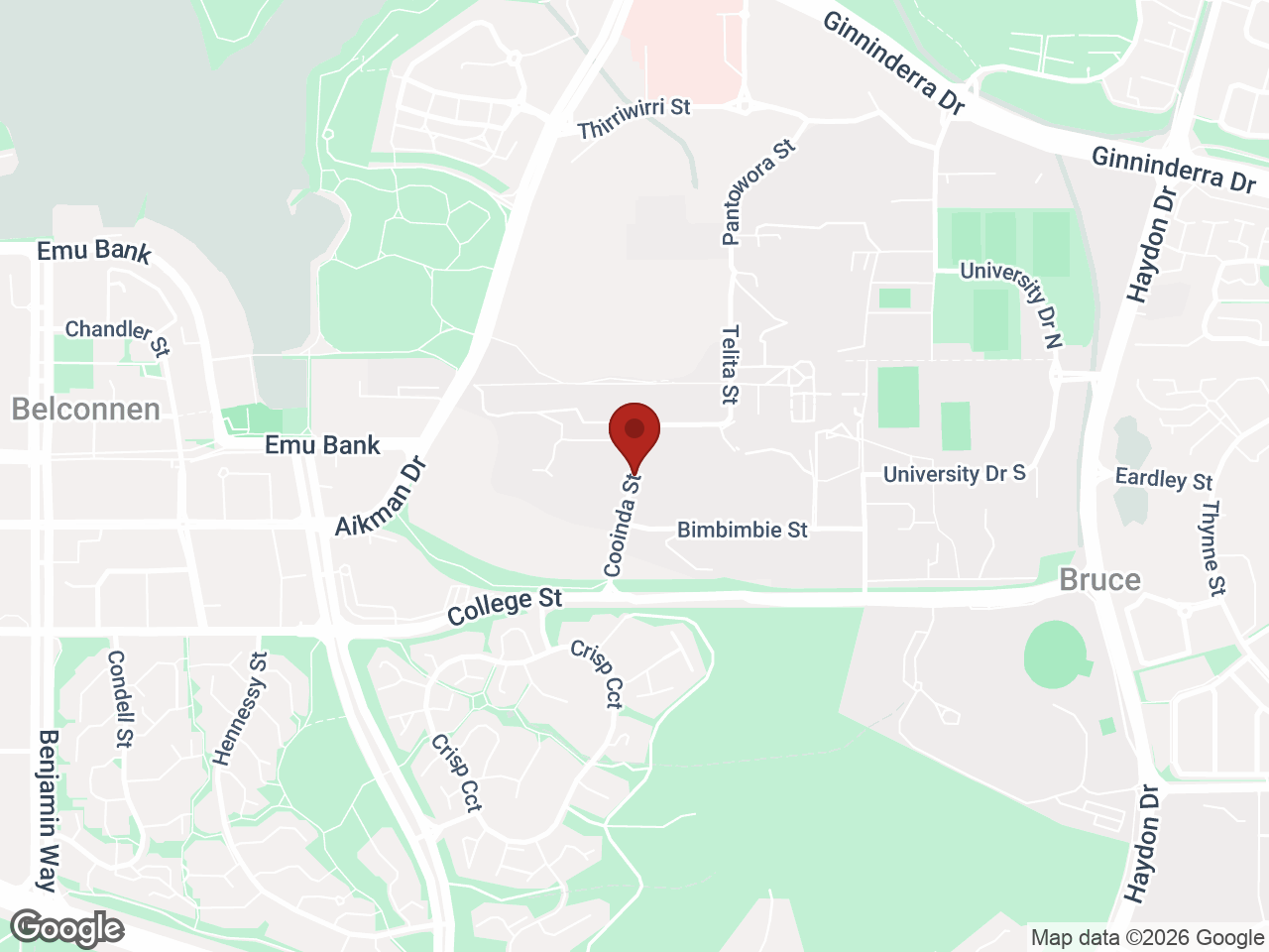 Map showing UniLodge @ UC - Campus West, Bruce