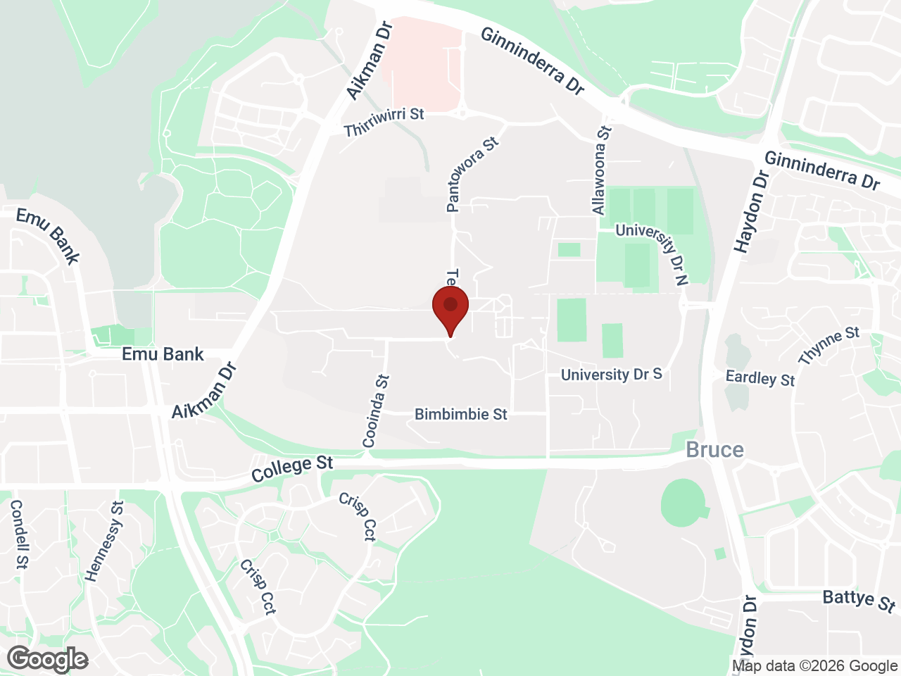 Map showing UniLodge @ UC - UC Lodge, Bruce
