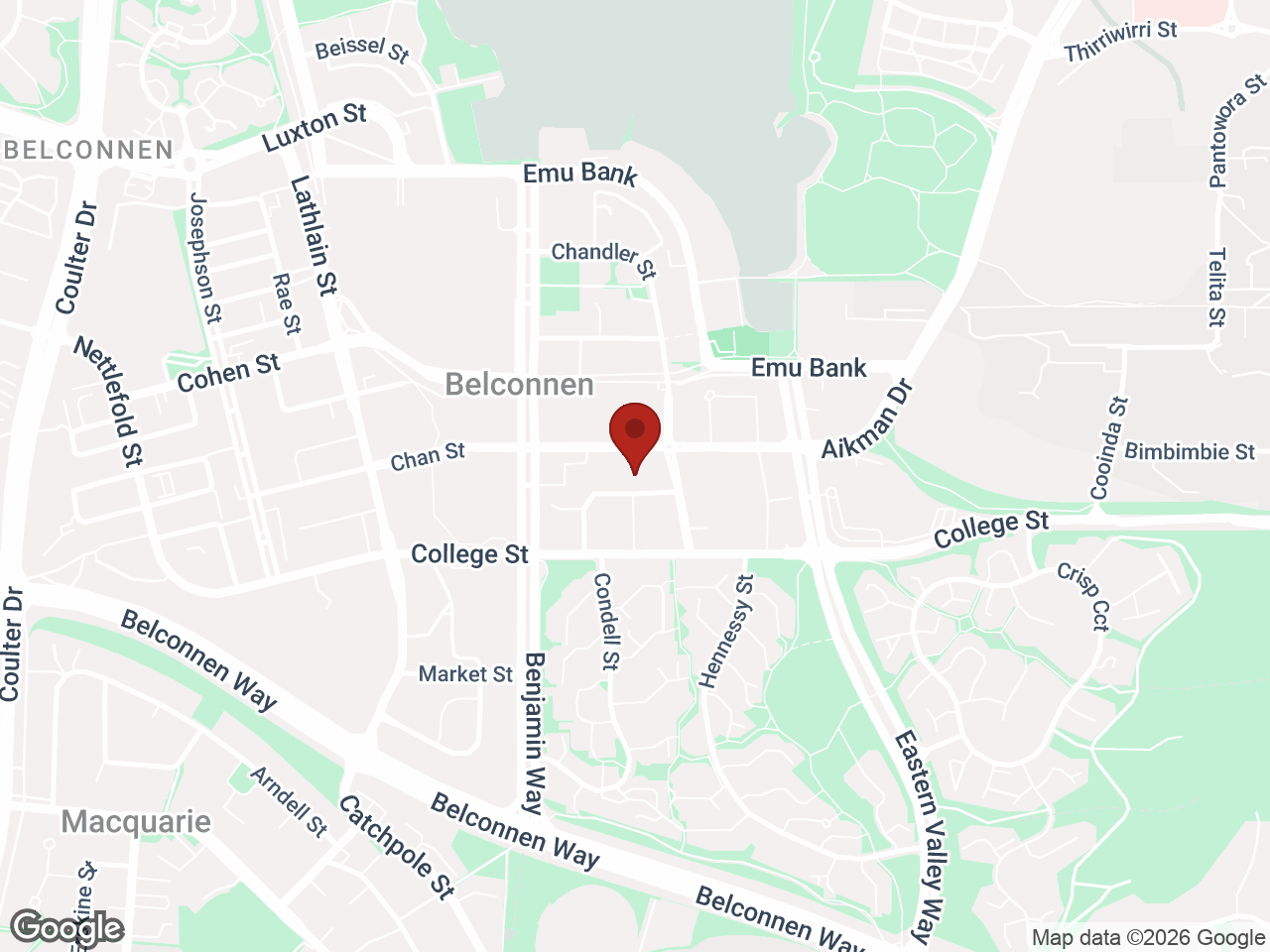 Map showing UniLodge @ UC - Weeden Lodge, Belconnen