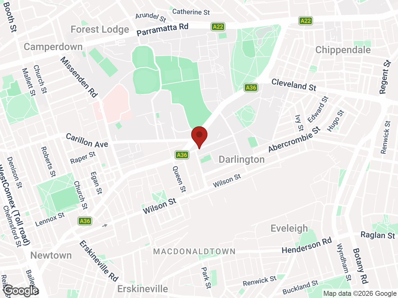 Map showing University of Sydney - Darlington House, Darlington